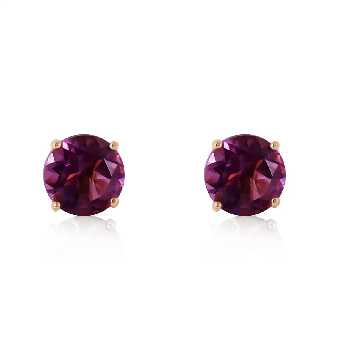 0.95 Carat 14K Solid Rose Gold Petite Amethyst Stud Earrings