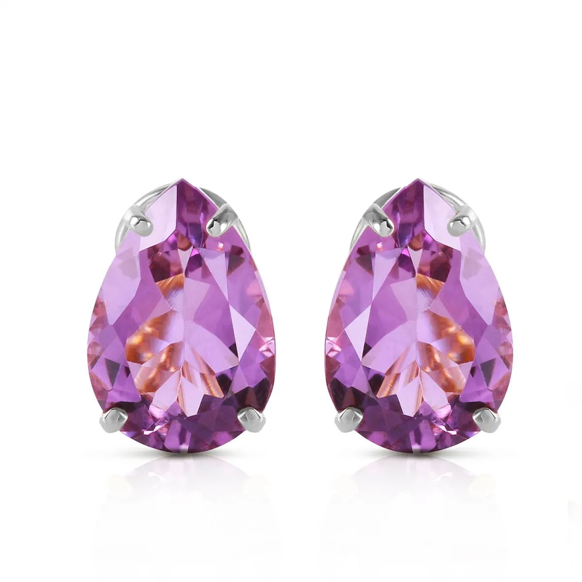 10 Carat 14K Solid White Gold Respect Amethyst Earrings