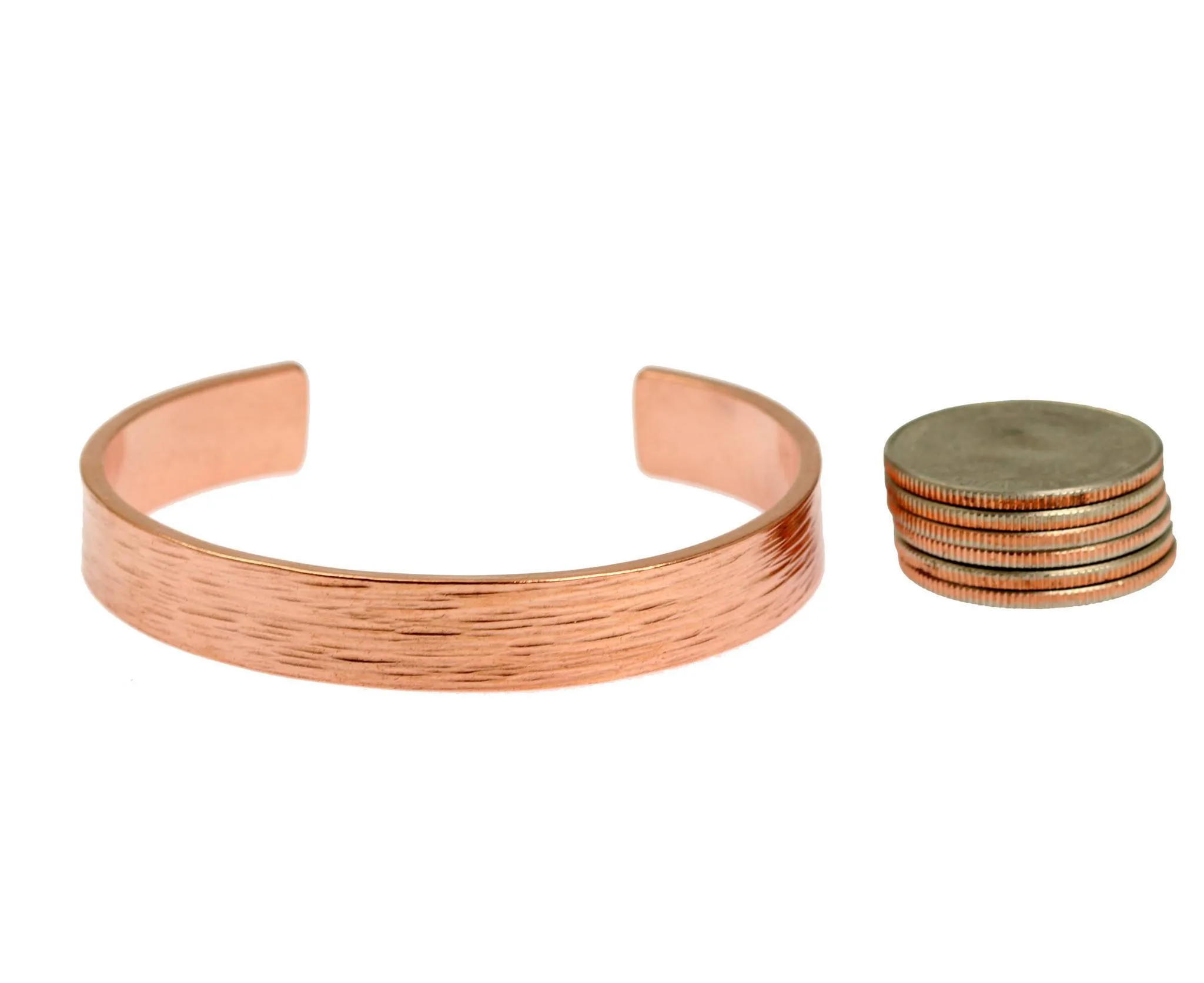 10mm Wide Bark Copper Cuff Bracelet - Solid Copper Cuff