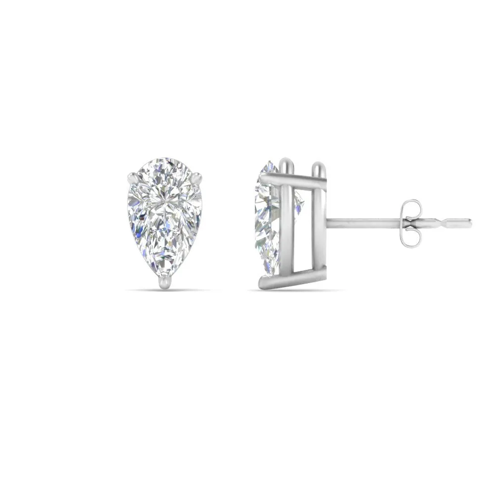 1/2-5 Carat Pear Shaped Lab Created Diamond Stud Earring For Women 14K Gold