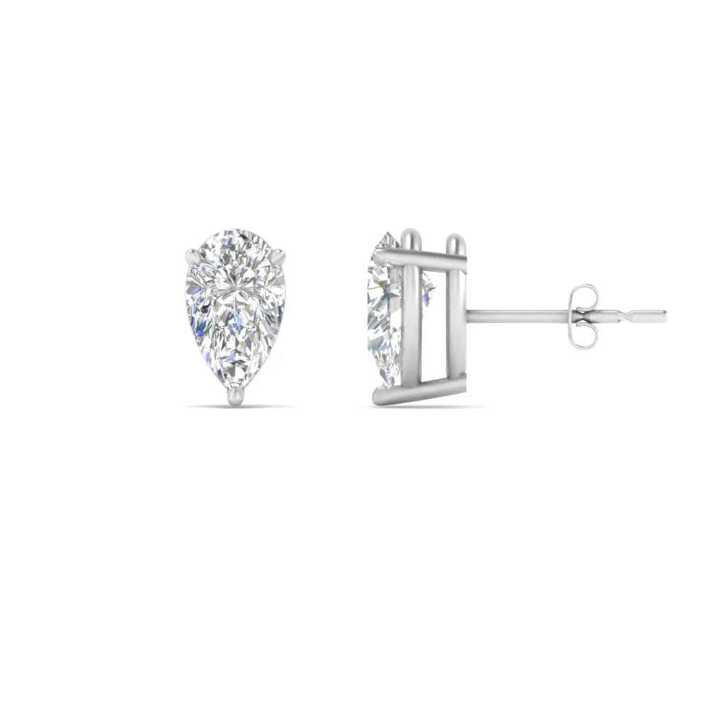 1/2-5 Carat Pear Shaped Lab Created Diamond Stud Earring For Women 14K Gold