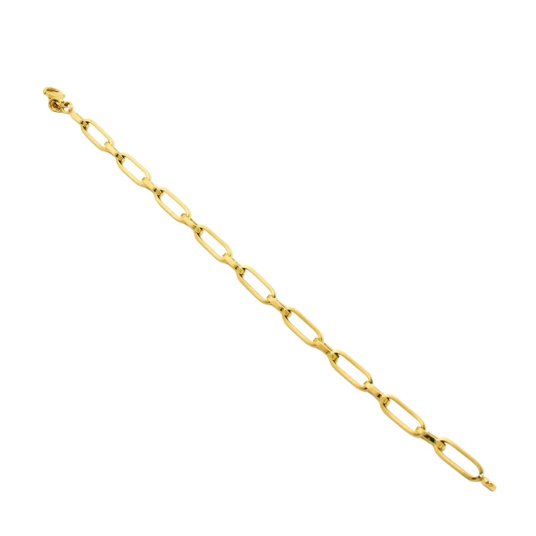 14k Gold x 5mm Paper Clip Link Bracelet