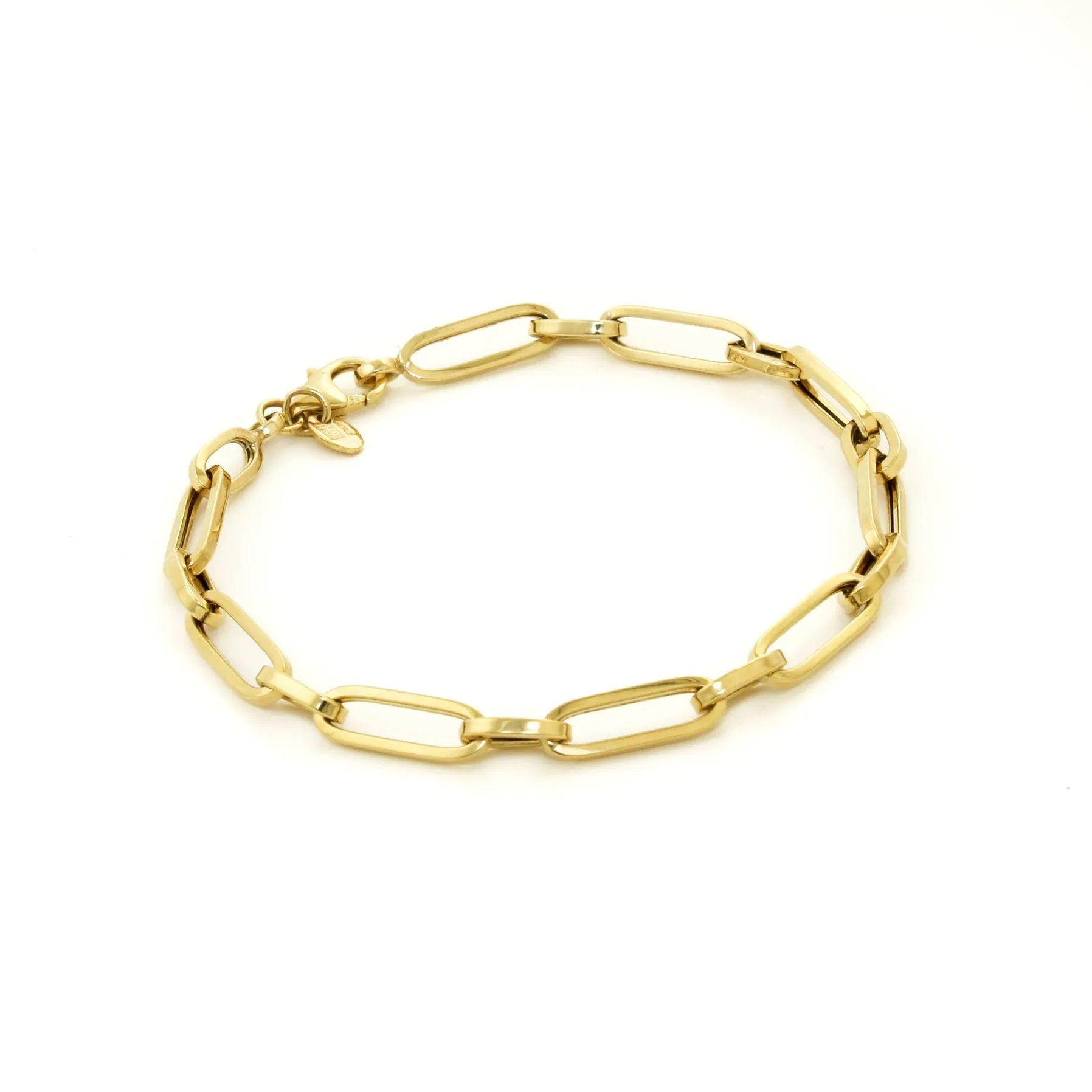 14k Gold x 5mm Paper Clip Link Bracelet