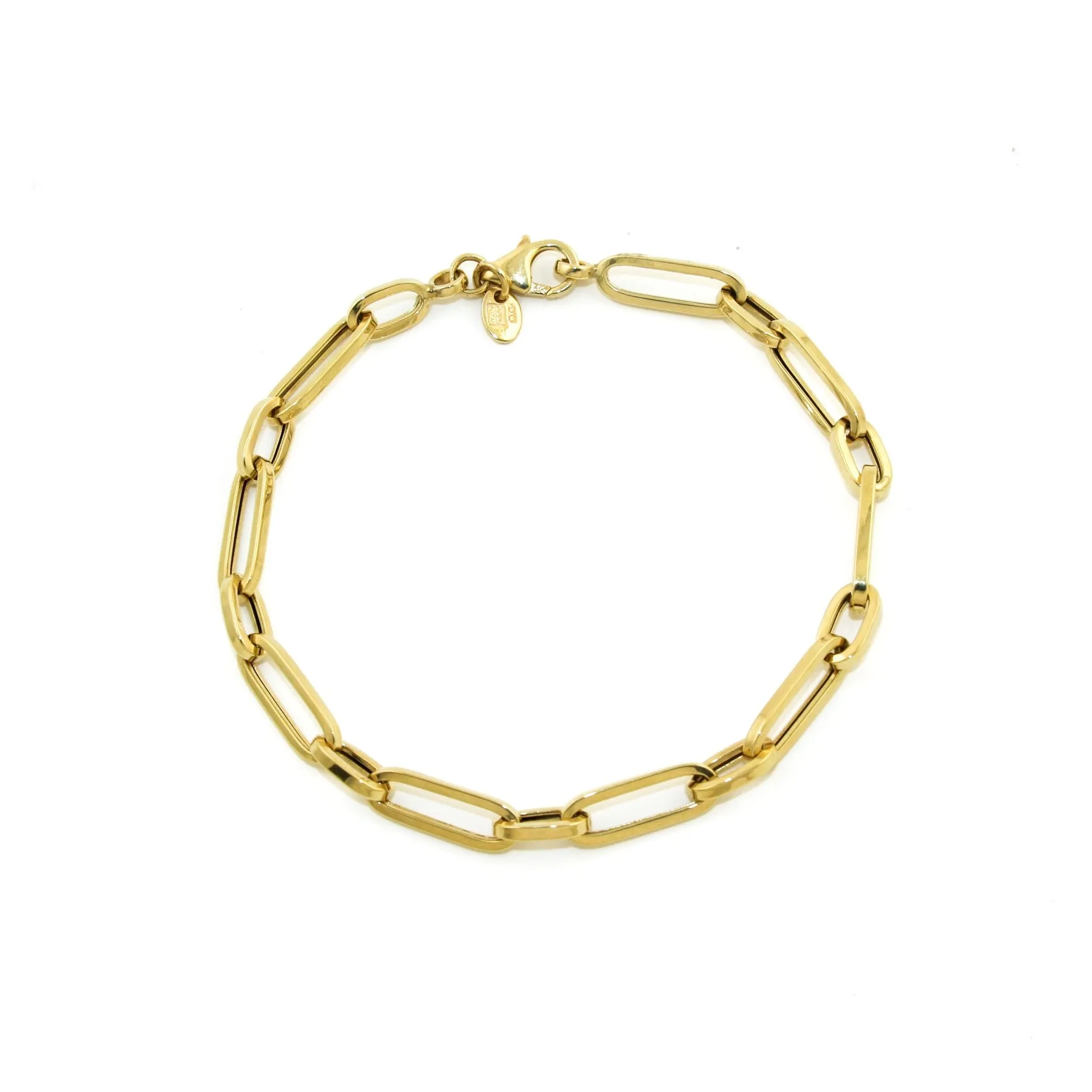 14k Gold x 5mm Paper Clip Link Bracelet