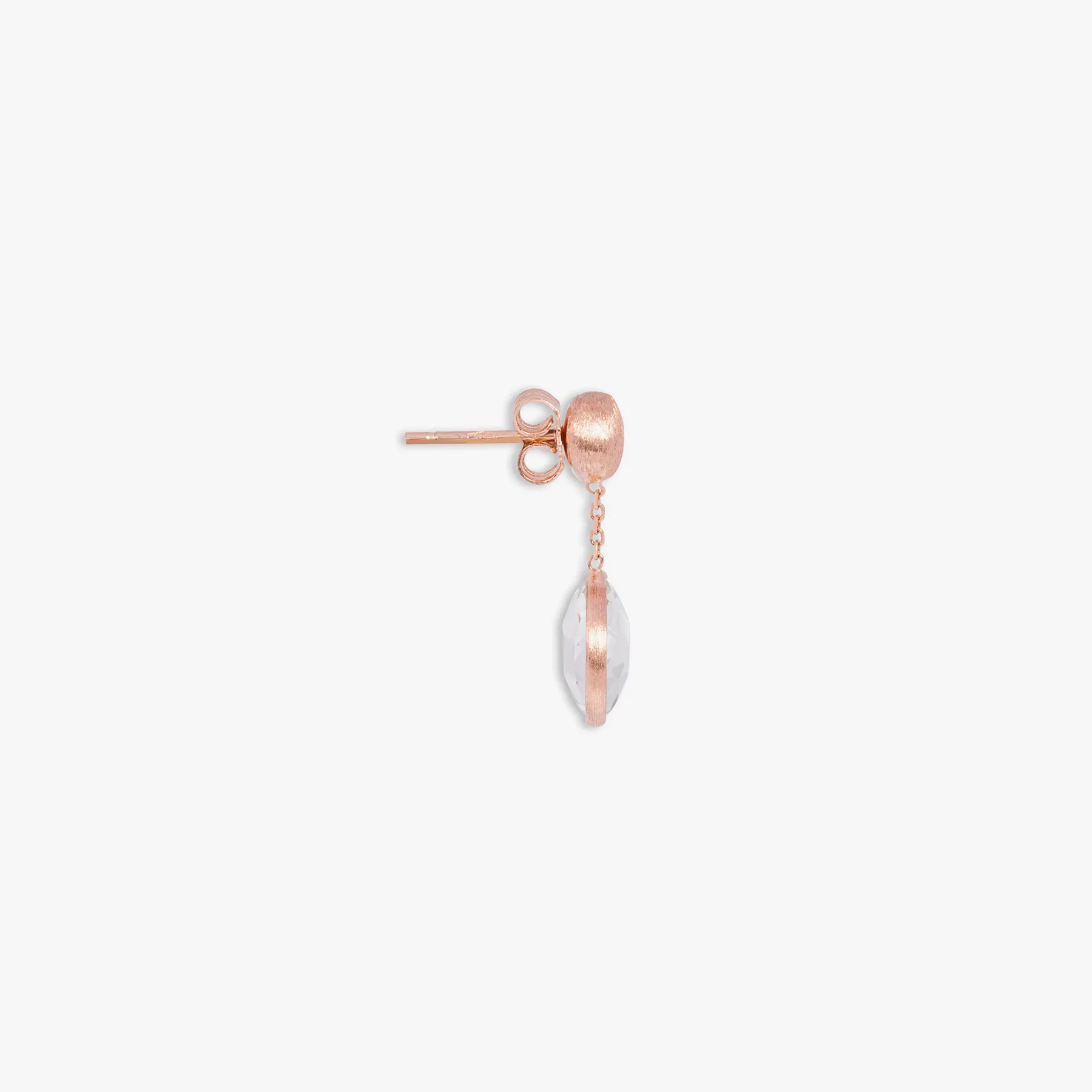 14K satin rose gold  Kensington drop earrings with prasiolite