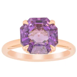 18ct Rose Gold Amethyst Octavia Ring