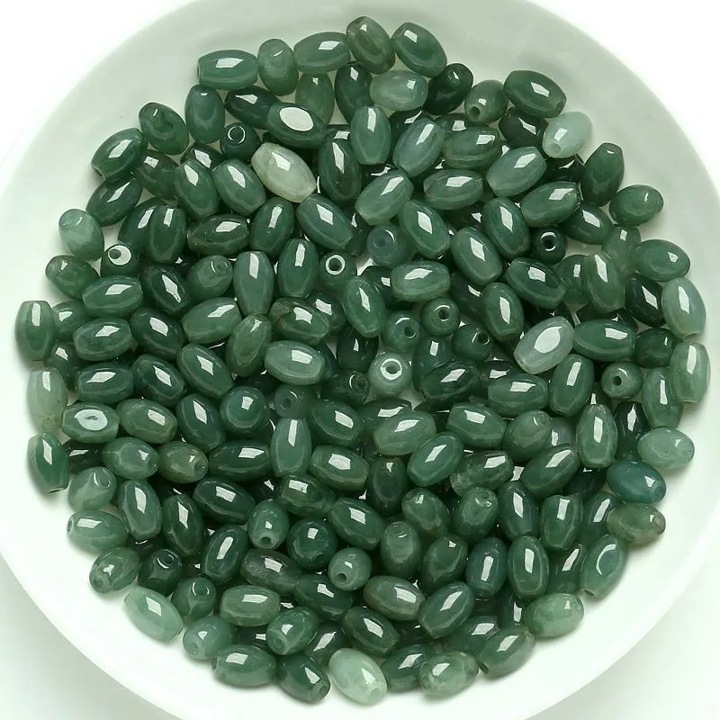 7mmX6mmX6mm Natural Jade Beads Jadeite Grey Green Bead WBD25