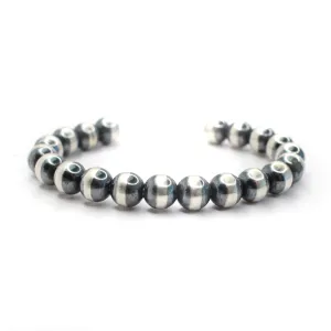 8mm Navajo Pearl Cuff - All Silver