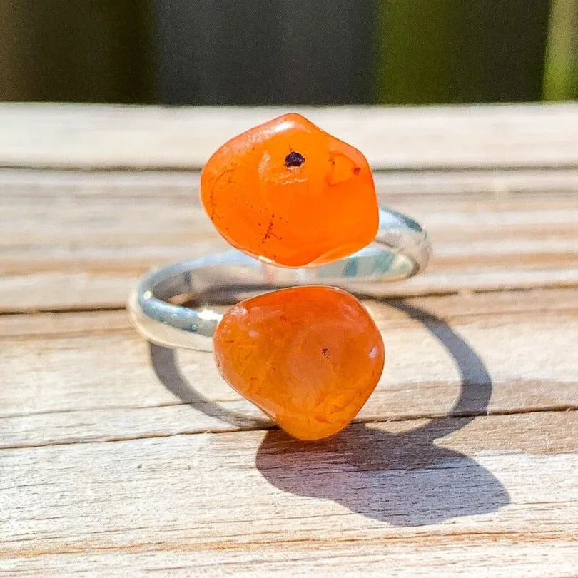 Adjustable Dual Crystal Ring