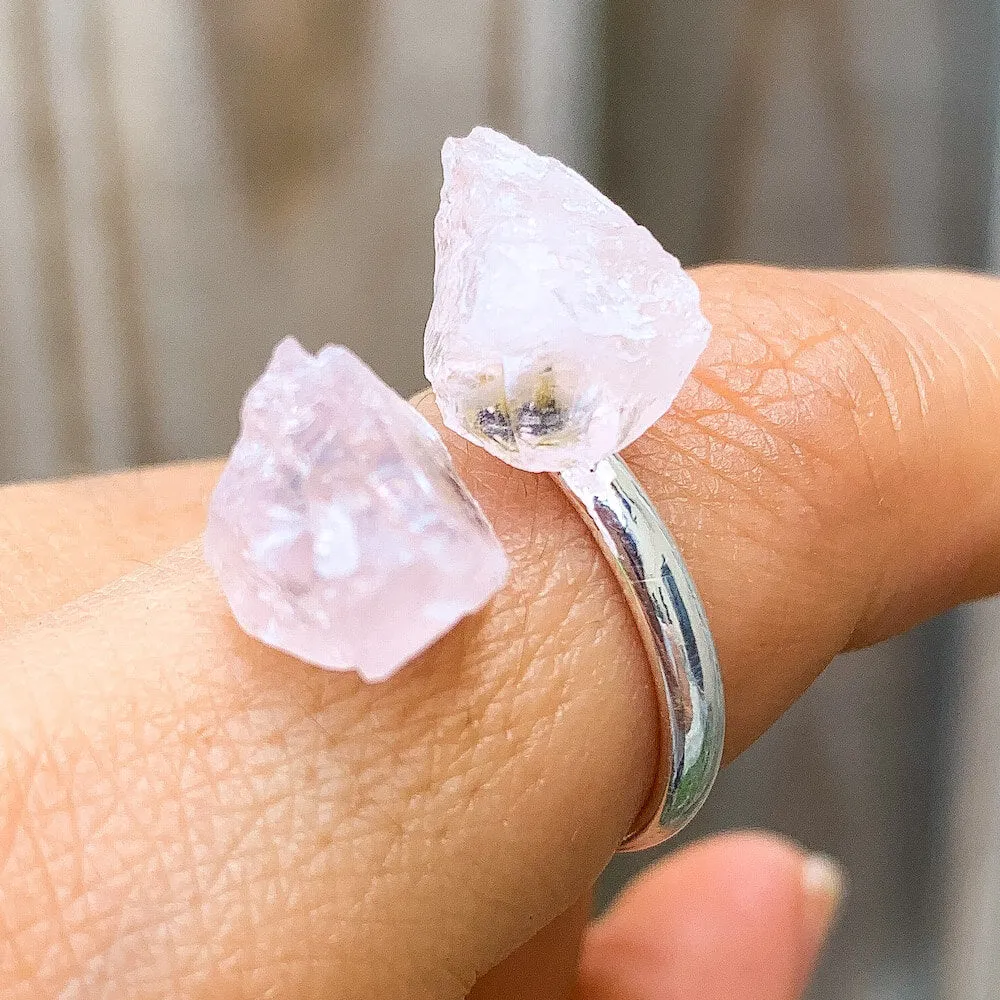 Adjustable Dual Crystal Ring