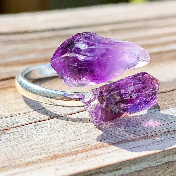 Adjustable Dual Crystal Ring