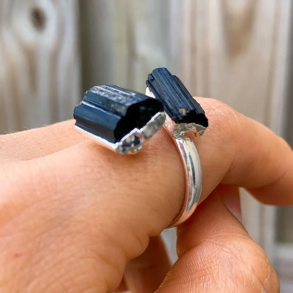 Adjustable Dual Crystal Ring