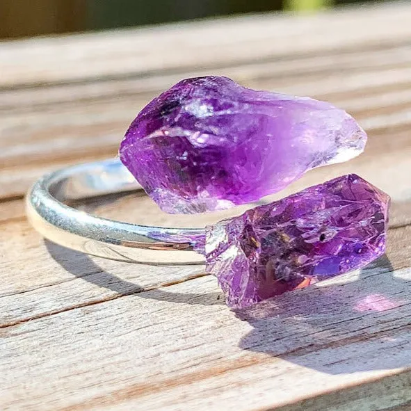 Adjustable Dual Crystal Ring