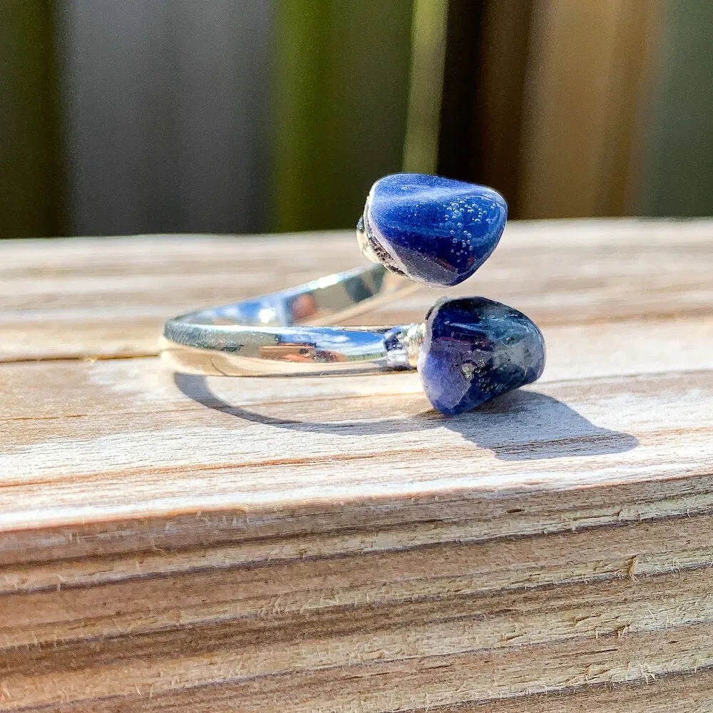 Adjustable Dual Crystal Ring