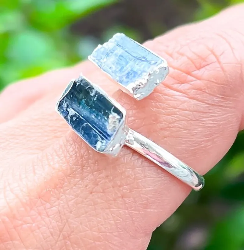 Adjustable Dual Crystal Ring