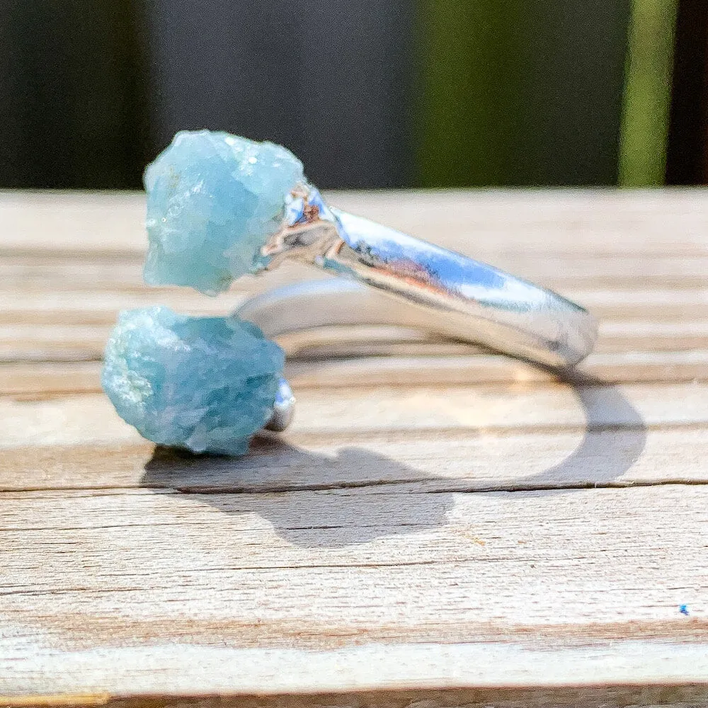 Adjustable Dual Crystal Ring