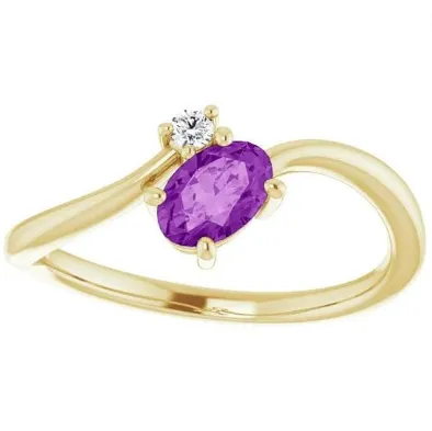 Amethyst and Diamond Ring