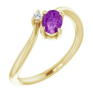 Amethyst and Diamond Ring