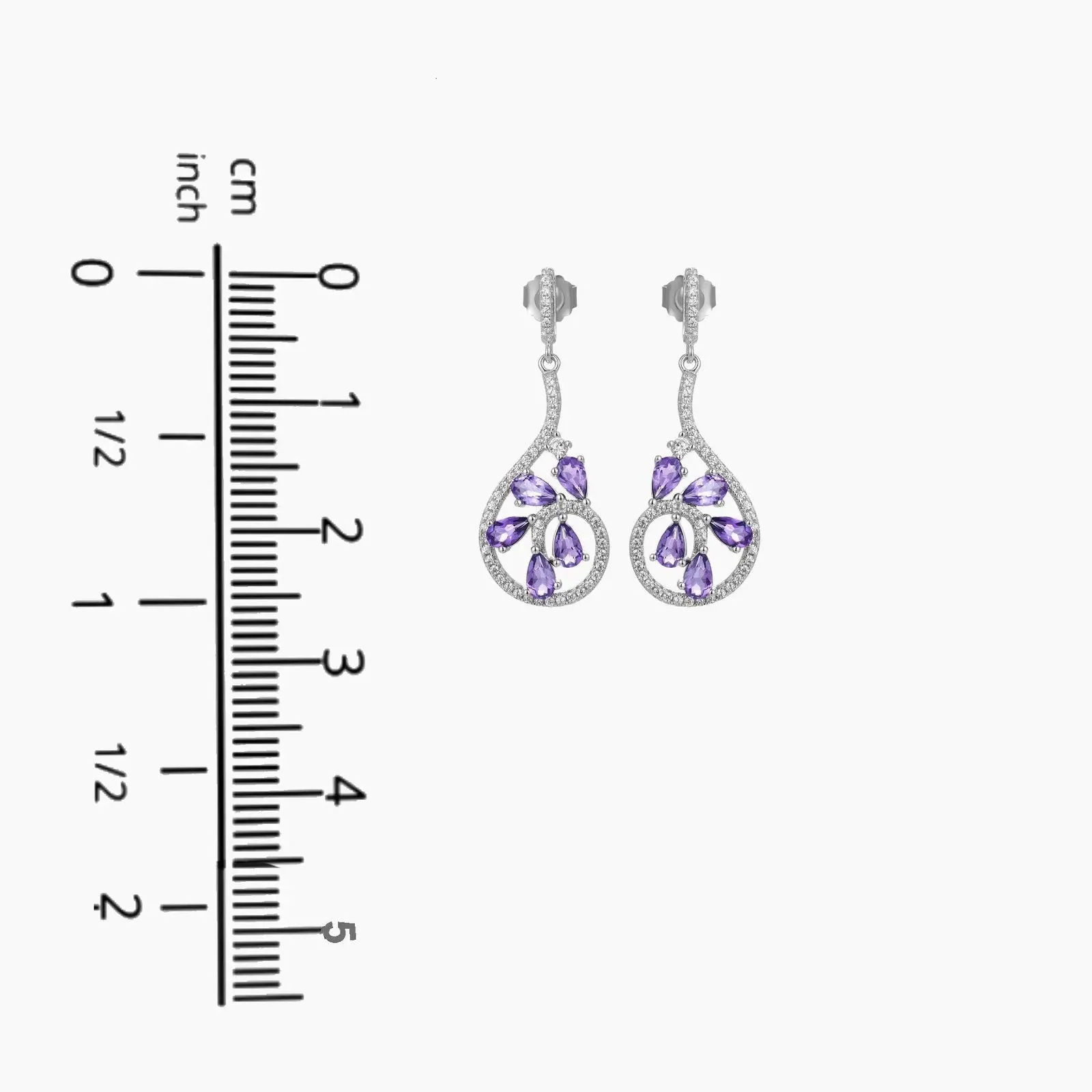 Amethyst Dewdrop Earrings in Sterling Silver