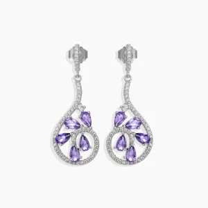 Amethyst Dewdrop Earrings in Sterling Silver