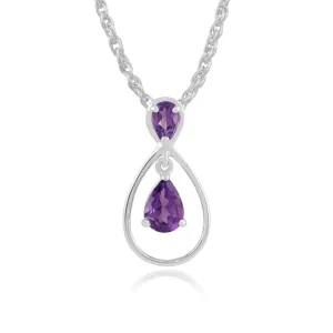 Amethyst Halskette, 9 Karat Weiss Gold 0.83ct Amethyst Anhänger an 45cm Kette