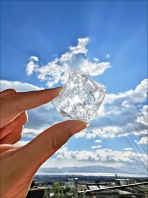 Aura Natural Raw Clear Quartz Crystal Point