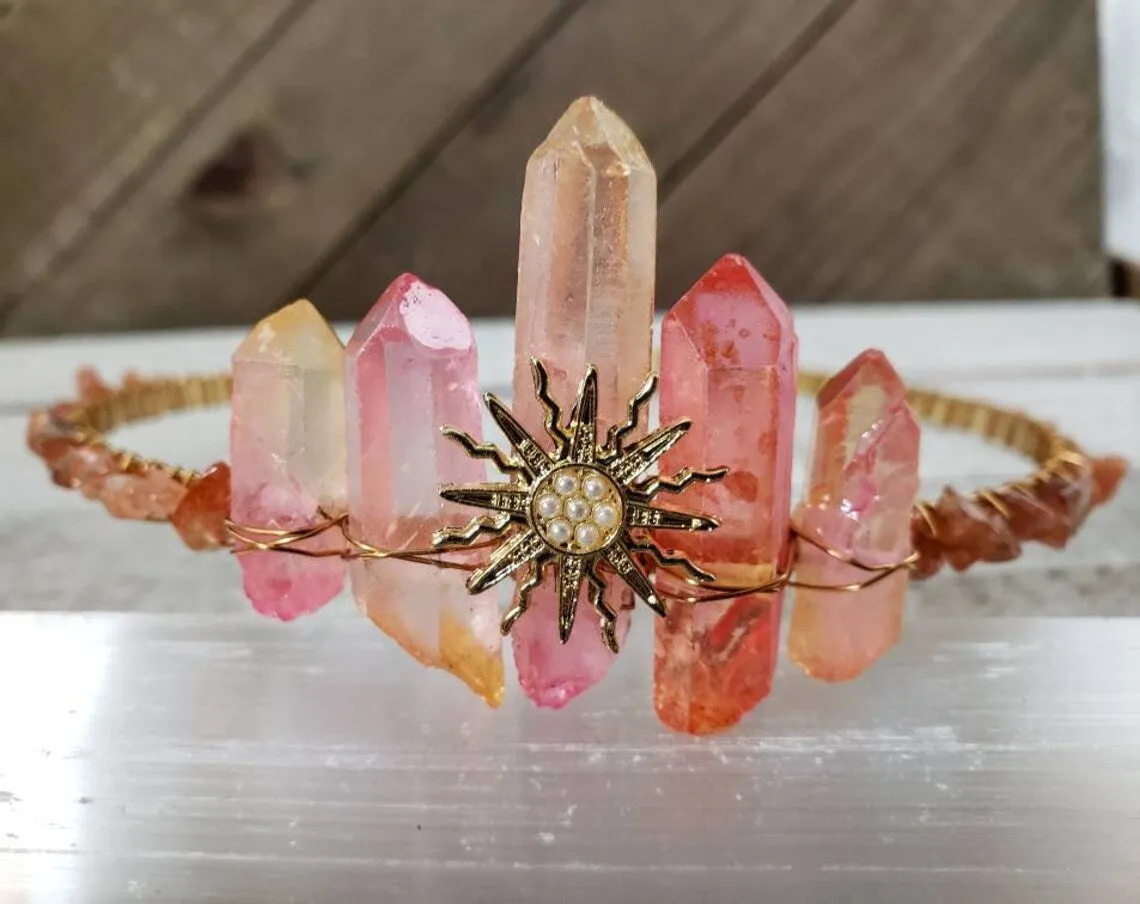 Aurora crystal crown festival headpiece