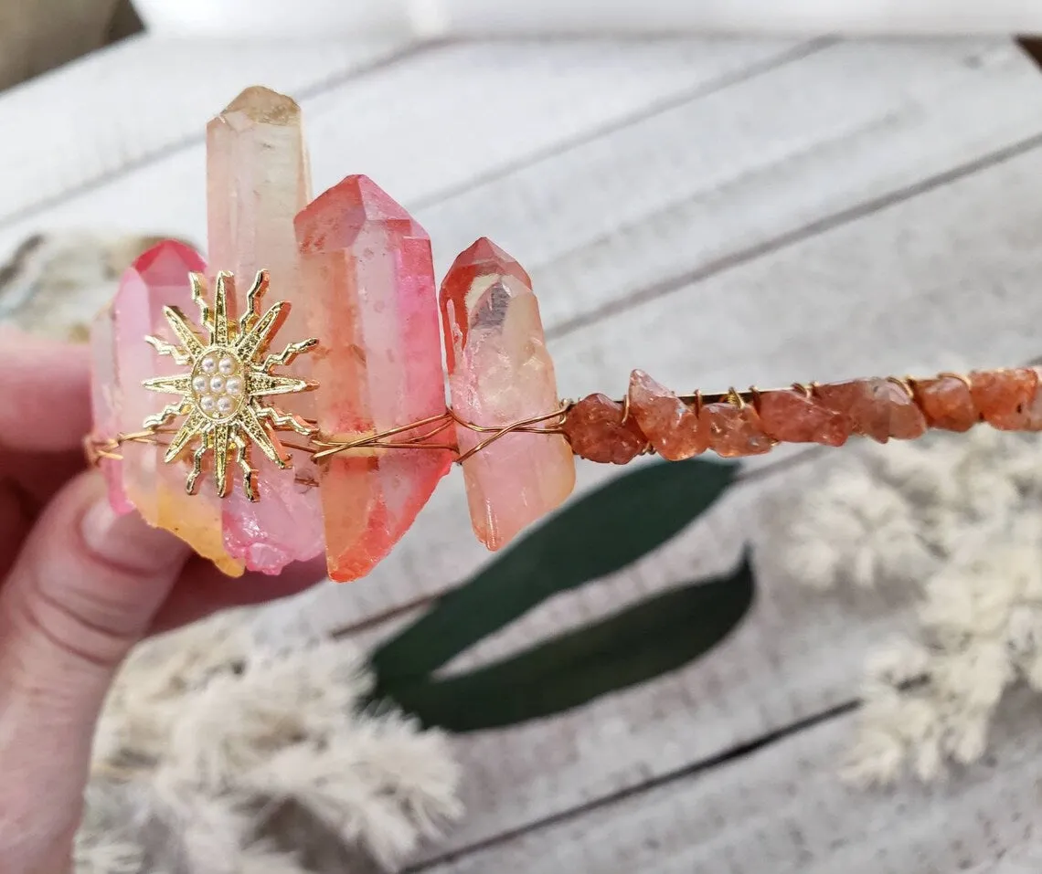 Aurora crystal crown festival headpiece