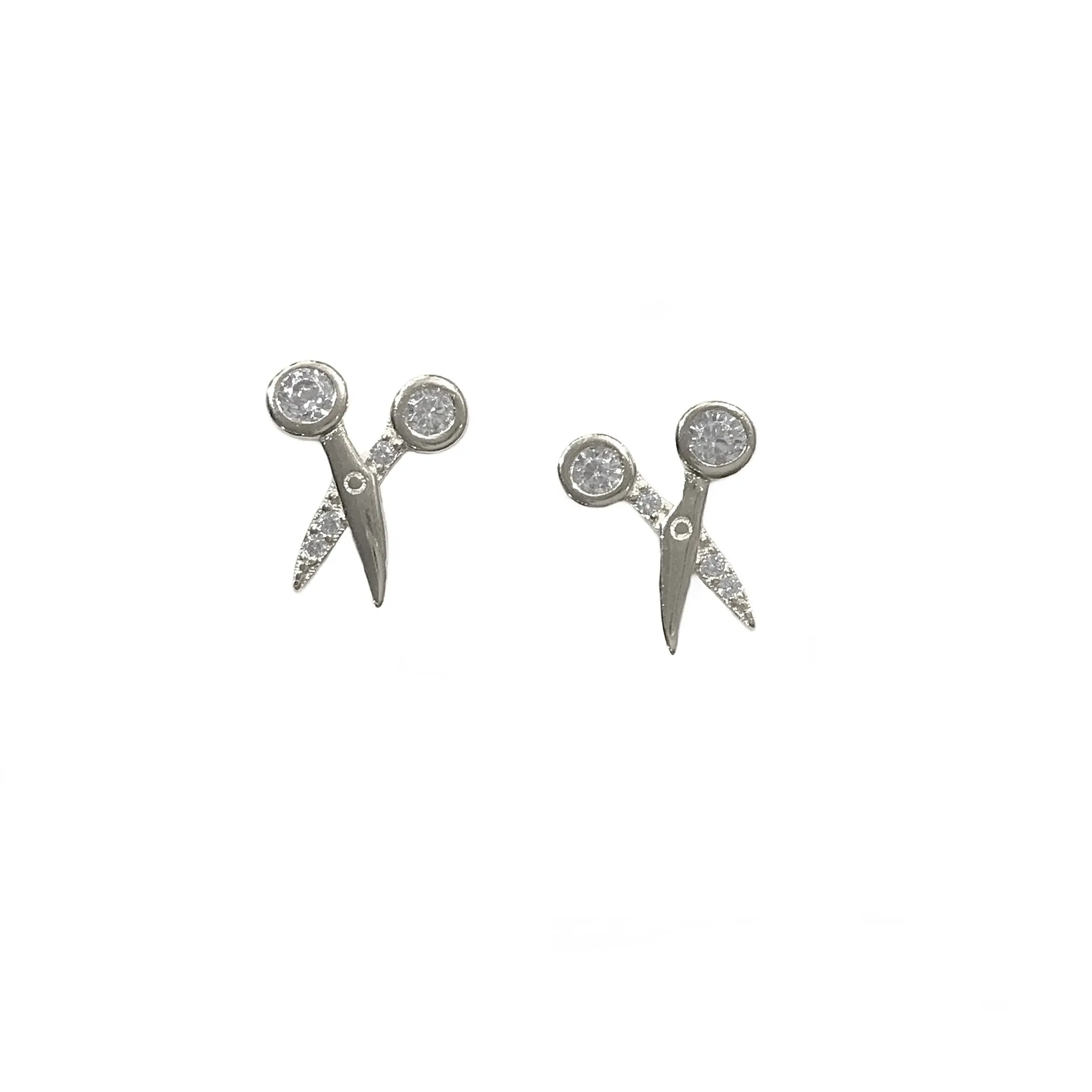 Bezel Scissors Studs