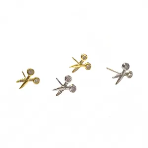 Bezel Scissors Studs