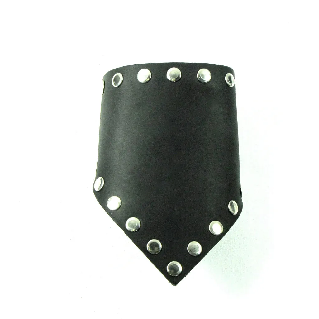 Black Leather Studded Triangle Cuff