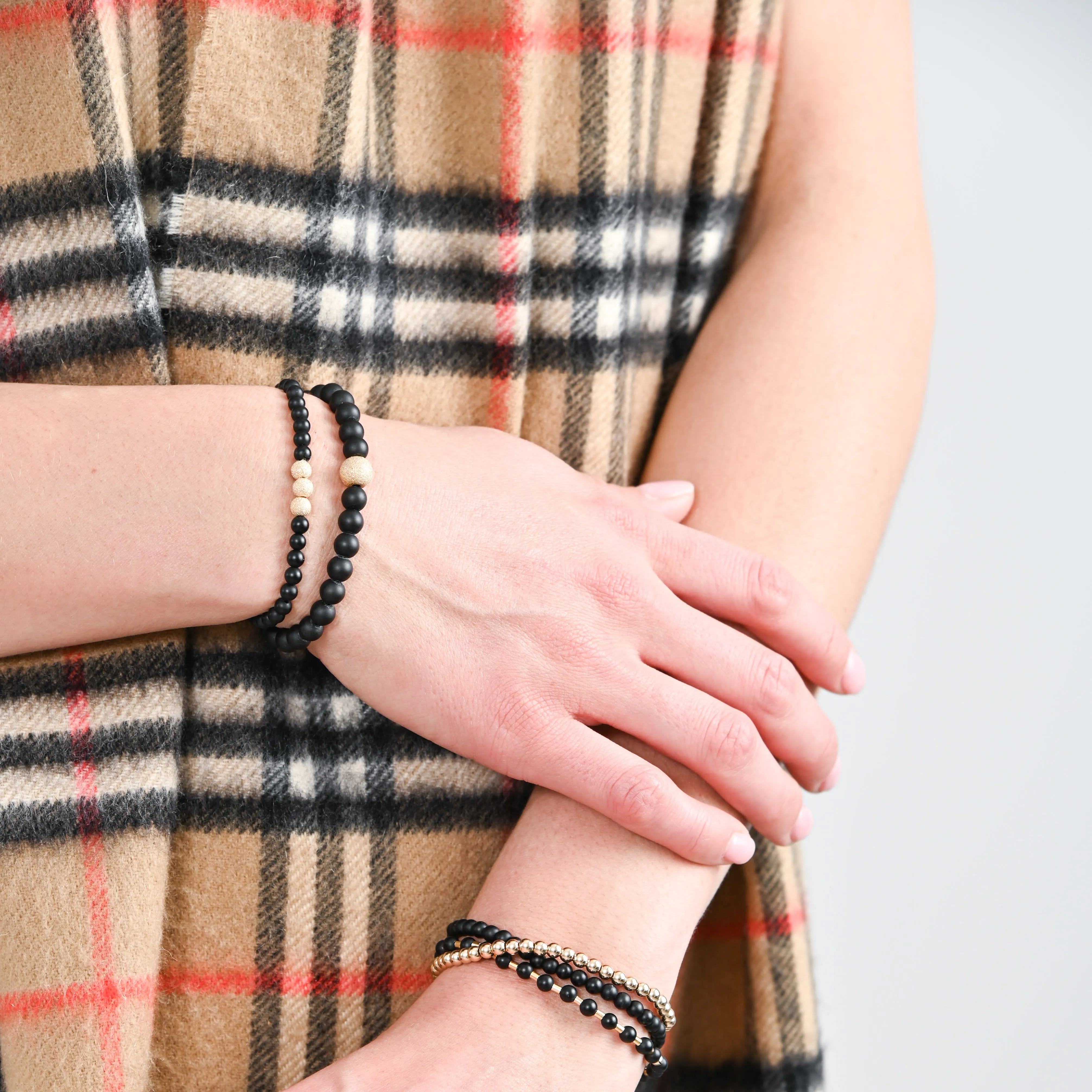 Black Onyx & Sparkle Bead Bracelet