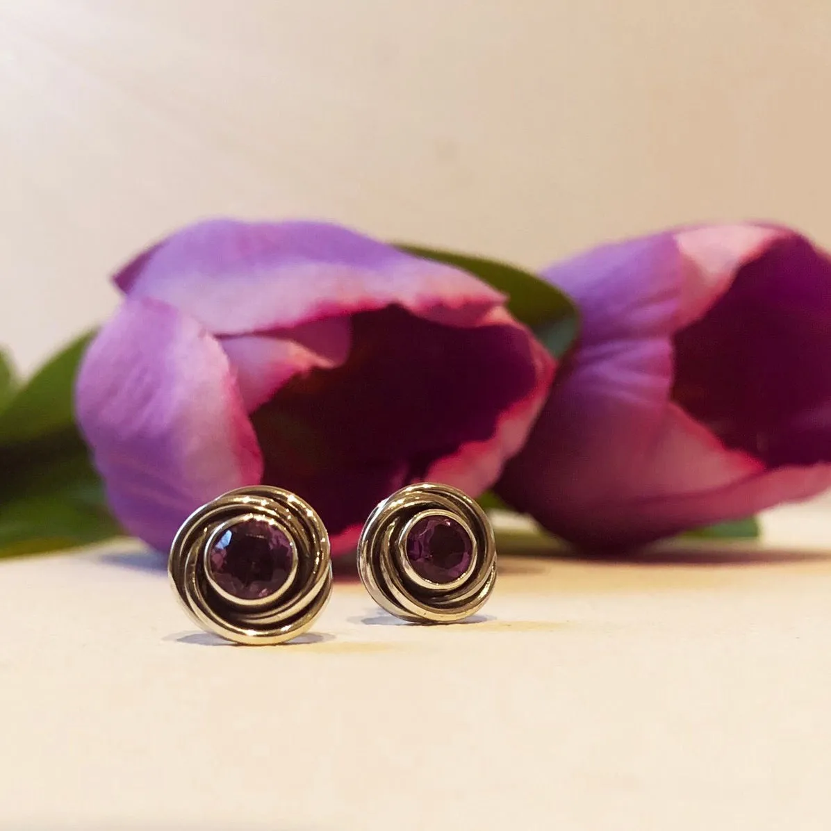 Blackcurrant Swirl Earrings - VE409