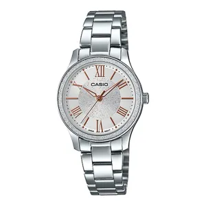 Casio Ladies' Analog Silver Stainless Steel Band Watch LTPE164D-7A LTP-E164D-7A