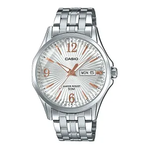 Casio Men's Analog Silver Stainless Steel Band Watch MTPE120DY-7A MTP-E120DY-7A