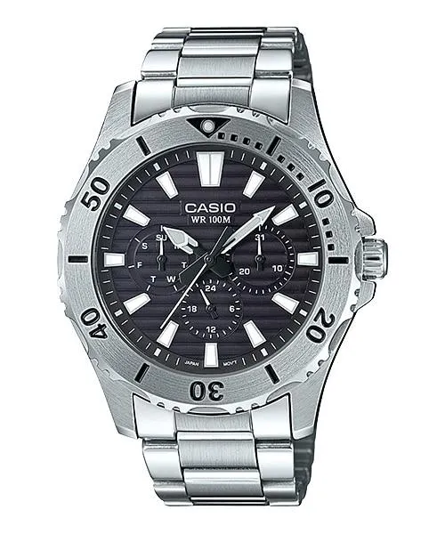 Casio Men's Standard Analog Marine Sports Silver Stainless Steel Band Watch MTD1086D-1A MTD-1086D-1A