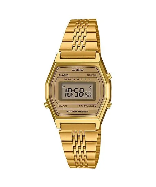 Casio Vintage Standard Digital Gold Tone Stainless Steel Band Watch LA690WGA-9D LA690WGA-9