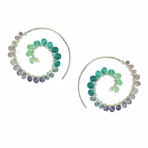 Chrysoprase Teal Quartz Amethyst Pink Amethyst Tourmaline Earrings E001UNI by Vannucci