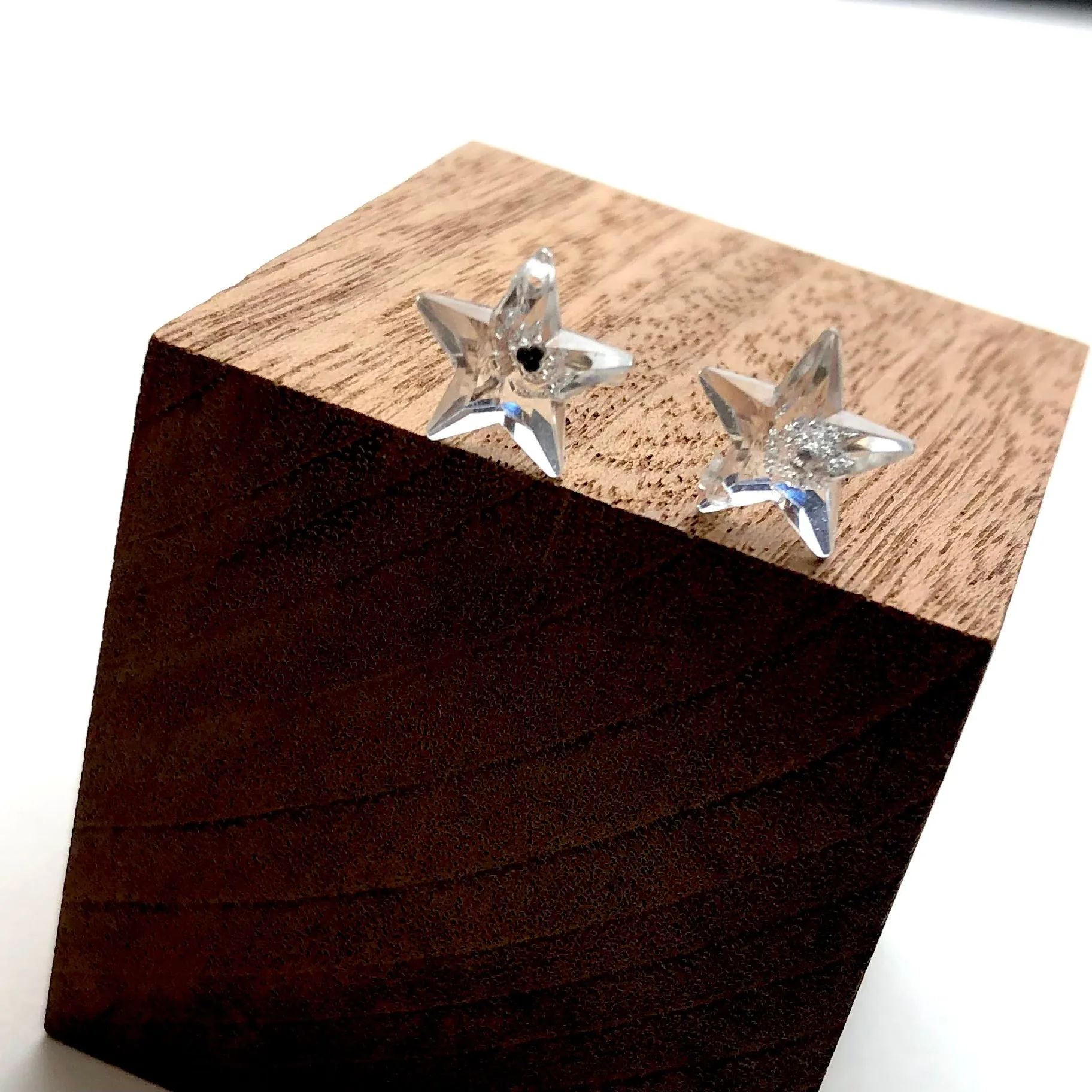 Clear Faceted Petite Star Stud Earrings