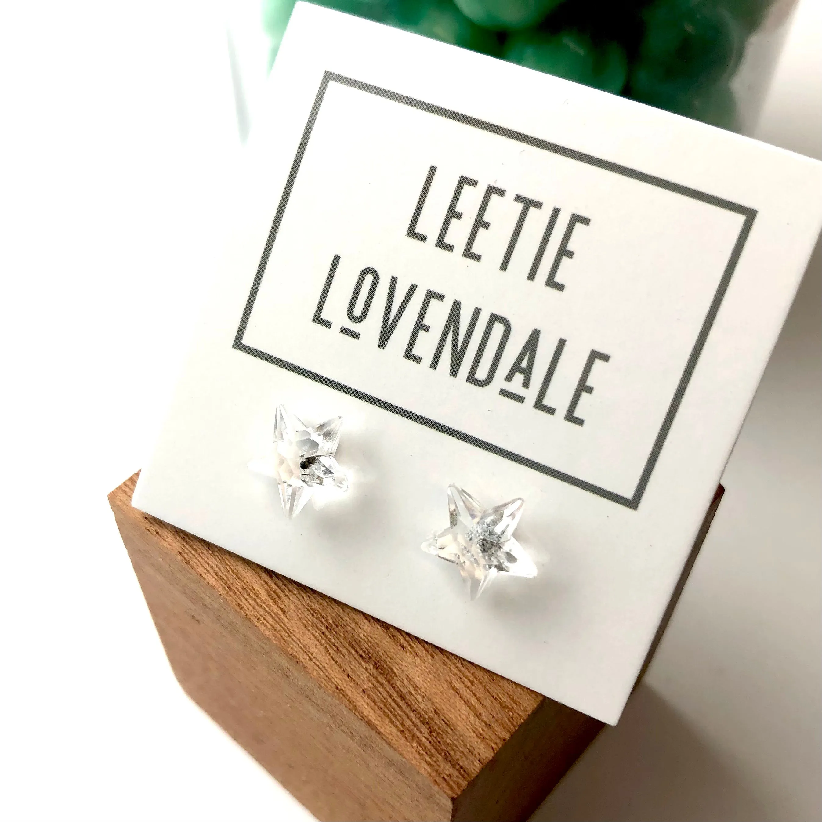 Clear Faceted Petite Star Stud Earrings