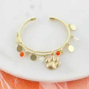 Clemson Logo Gold Cuff Bracelet