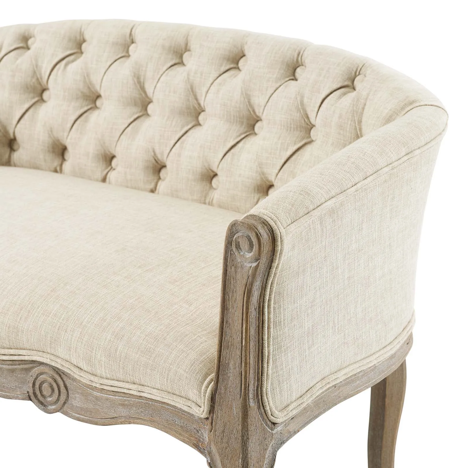 Crown Vintage French Upholstered Settee Loveseat