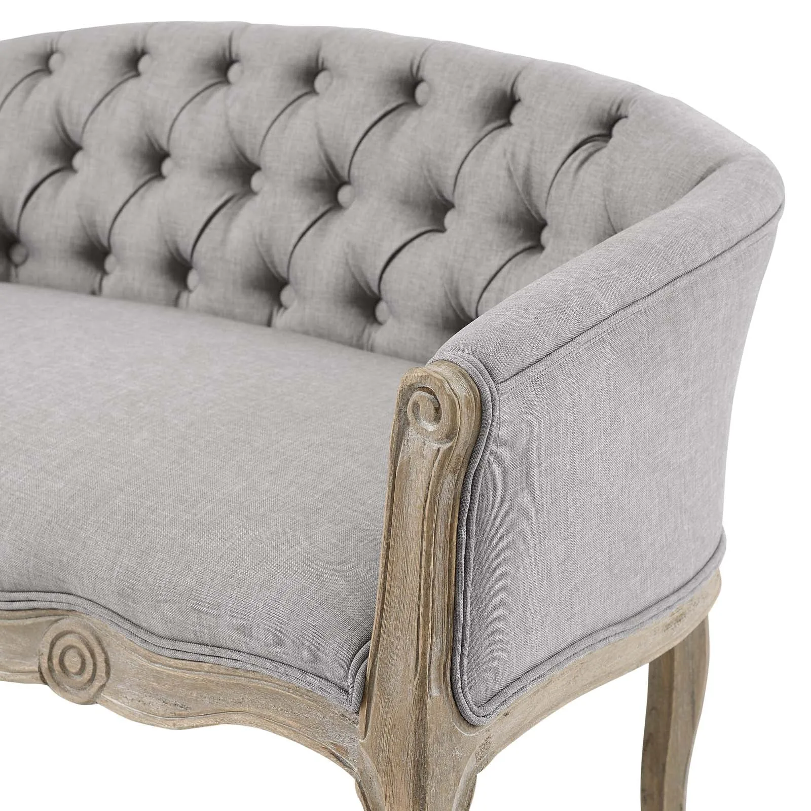 Crown Vintage French Upholstered Settee Loveseat