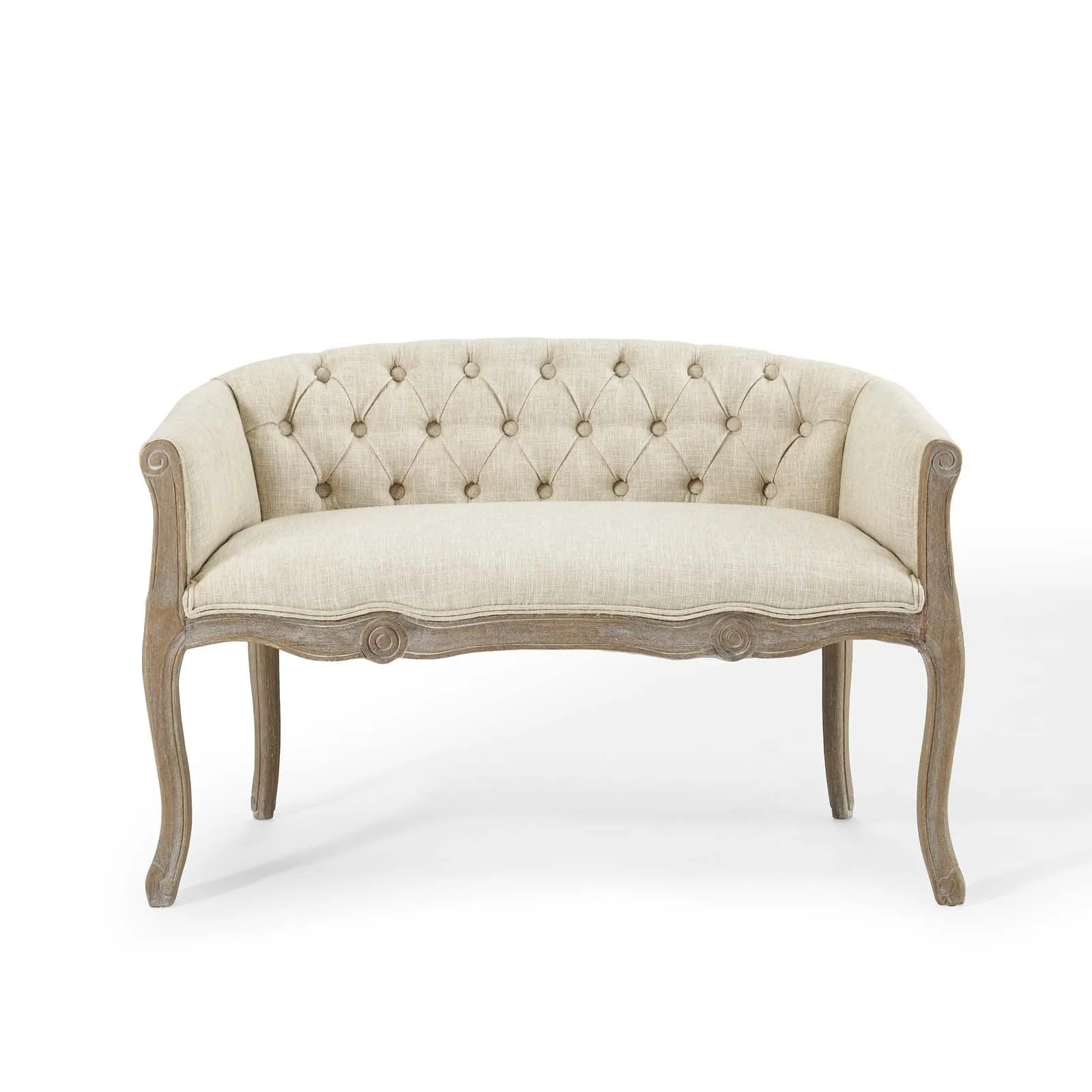 Crown Vintage French Upholstered Settee Loveseat