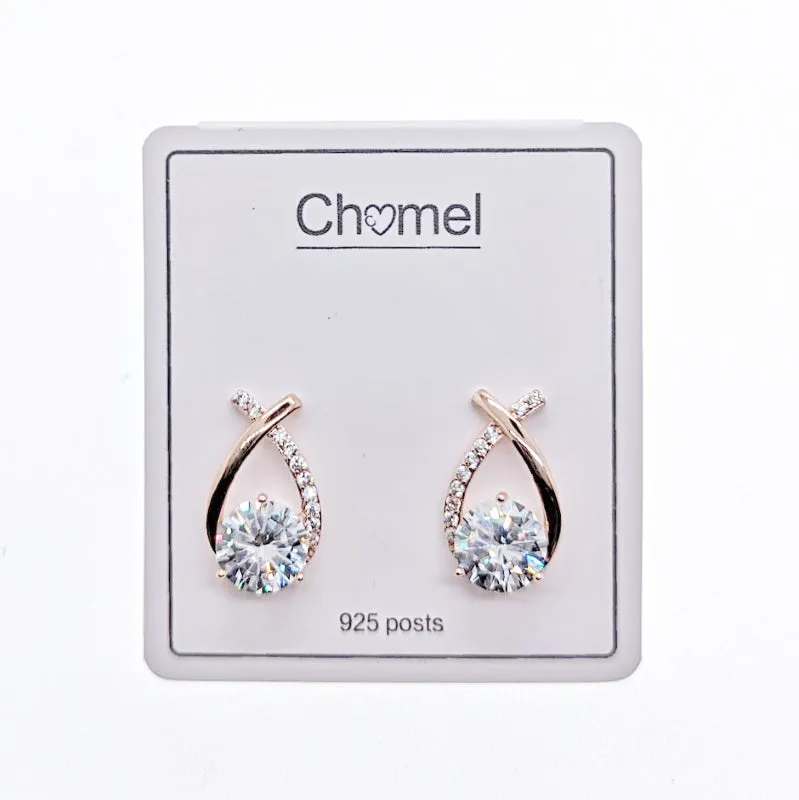 Cubic Zirconia Solitaire Earring