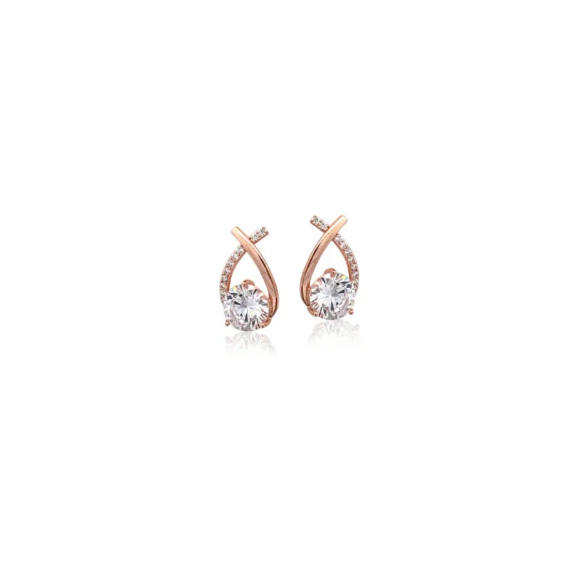 Cubic Zirconia Solitaire Earring