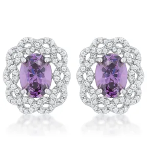 Destry Vintage Amethyst Oval Stud Earrings | 2.5ct