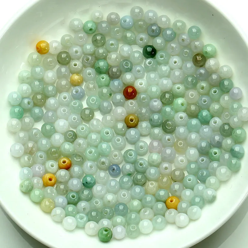 Diameter 5mm Natural Jade Beads Jadeite Mixed Colors Bead WBD7