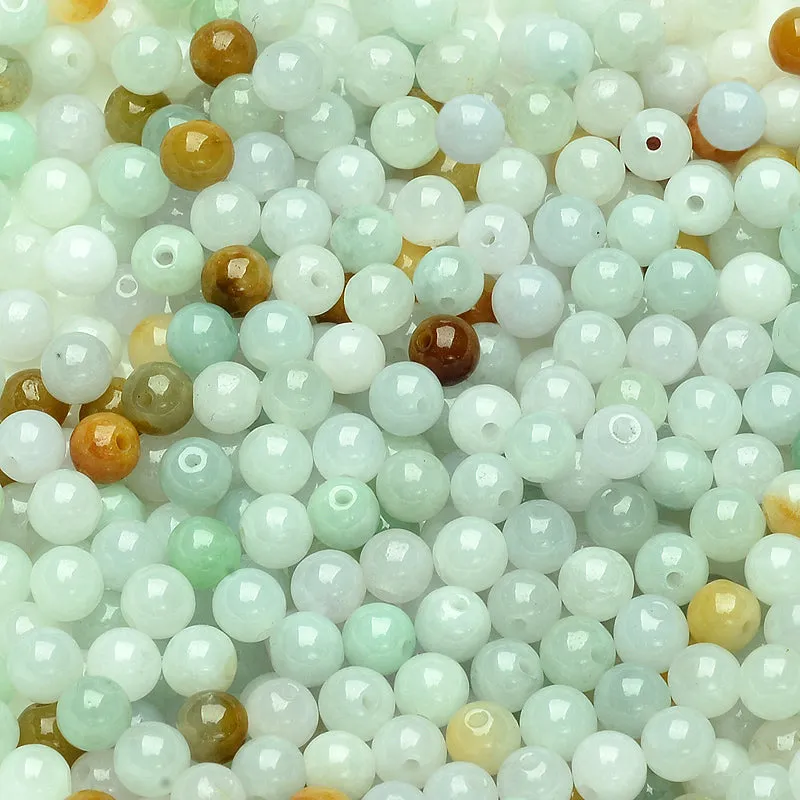 Diameter 5mm Natural Jade Beads Jadeite Mixed Colors Bead WBD7