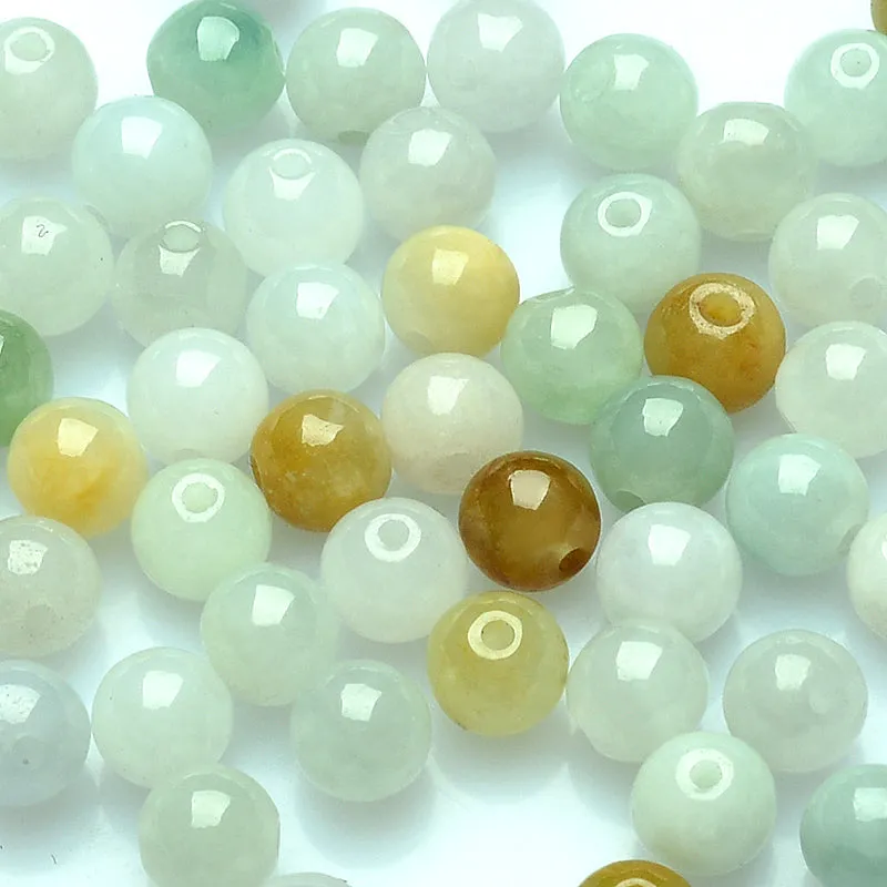 Diameter 5mm Natural Jade Beads Jadeite Mixed Colors Bead WBD7